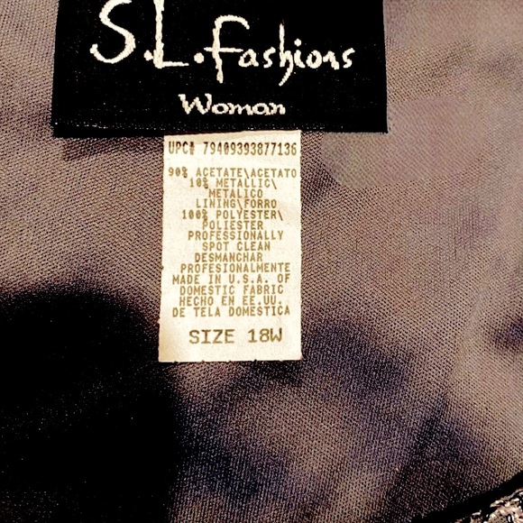 SL Fashions Metallic Lace Crochet Women’s Party Dress, 18W - Picture 6 of 6